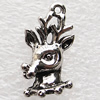 Zinc Alloy Jewelry Findings, Christmas Charm/Pendant, 12x22mm, Sold by Group 