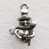 Zinc Alloy Jewelry Findings, Christmas Charm/Pendant, 14x24mm, Sold by Group 