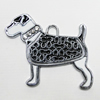 Zinc Alloy Enamel Pendant, Dog 40x31mm, Sold by Group