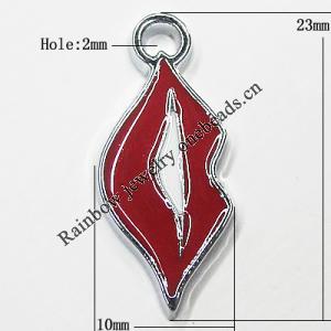 Zinc Alloy Enamel Pendant, Mouth 23x10mm Hole:2mm, Sold by Group