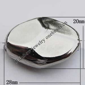 Jewelry findings, CCB plastic Beads, Twist Flat Oval 28x20mm Hole:3mm, Sold by Bag
