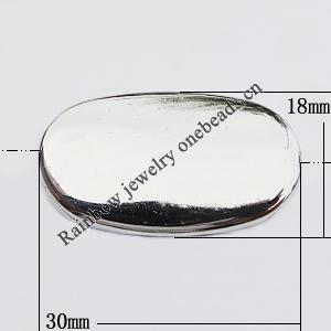 Jewelry findings, CCB plastic Beads, Flat Oval 30x18mm Hole:2mm, Sold by Bag