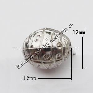 Jewelry findings, CCB plastic Beads, Oval 16x13mm Hole:2mm, Sold by Bag
