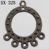 Connector, Lead-free Zinc Alloy Jewelry Findings, 25x29mm Hole=1.2mm, Sold by Bag