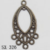 Connector, Lead-free Zinc Alloy Jewelry Findings, 20x36mm Hole=1.4mm, Sold by Bag