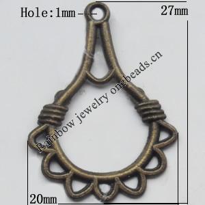 Connector, Lead-free Zinc Alloy Jewelry Findings, 20x27mm Hole=1mm, Sold by Bag