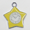 Zinc Alloy Enamel Pendant, Star 25x21mm Hole:3mm, Sold by Group