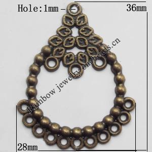 Connector, Lead-free Zinc Alloy Jewelry Findings, 28x36mm Hole=1mm, Sold by Bag