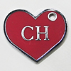 Zinc Alloy Enamel Pendant, Heart 25x21mm Hole:2mm, Sold by Group