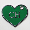 Zinc Alloy Enamel Pendant, Heart 25x21mm Hole:2mm, Sold by Group