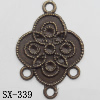 Connector, Lead-free Zinc Alloy Jewelry Findings, 19x28mm Hole=2mm, Sold by Bag