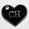 Zinc Alloy Enamel Pendant, Heart 25x21mm Hole:2mm, Sold by Group