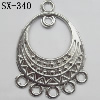 Connector, Lead-free Zinc Alloy Jewelry Findings, 22x30mm Hole=1.4mm, Sold by Bag