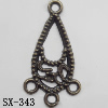 Connector, Lead-free Zinc Alloy Jewelry Findings, 17x31mm Hole=2mm, Sold by Bag