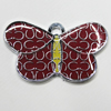 Zinc Alloy Enamel Pendant, Butterfly 21x19mm, Sold by Group
