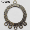 Connector, Lead-free Zinc Alloy Jewelry Findings, 27x36mm Hole=2mm, Sold by Bag
