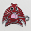 Zinc Alloy Enamel Pendant, Fish 25x22mm Hole:2mm, Sold by Group