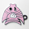 Zinc Alloy Enamel Pendant, Fish 25x22mm Hole:2mm, Sold by Group