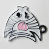 Zinc Alloy Enamel Pendant, Fish 25x22mm Hole:2mm, Sold by Group