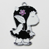 Zinc Alloy Enamel Pendant, Girl 34x23mm Hole:2mm, Sold by Group