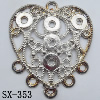 Connector, Lead-free Zinc Alloy Jewelry Findings, 29x33mm Hole=1.5mm, Sold by Bag