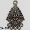 Connector, Lead-free Zinc Alloy Jewelry Findings, 17x28mm Hole=1.8,0.8mm, Sold by Bag