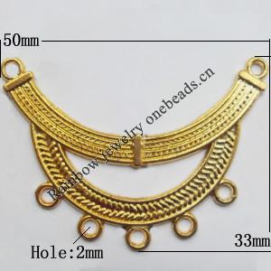 Connector, Lead-free Zinc Alloy Jewelry Findings, 50x33mm Hole=2mm, Sold by Bag