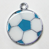 Zinc Alloy Enamel Pendant, Ball 23x19mm Hole:2mm, Sold by Group