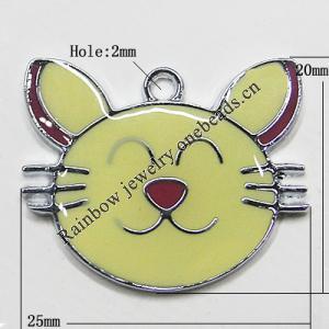 Zinc Alloy Enamel Pendant, Animal 20x25mm Hole:2mm, Sold by Group