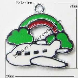 Zinc Alloy Enamel Pendant, Girl 21x25mm Hole:2mm, Sold by Group