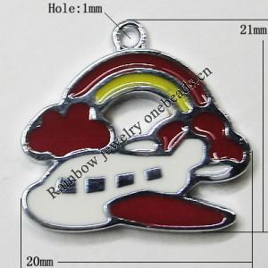 Zinc Alloy Enamel Pendant, Girl 21x25mm Hole:2mm, Sold by Group