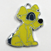 Zinc Alloy Enamel Pendant, Dog 23x16mm Hole:1mm, Sold by Group