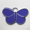 Zinc Alloy Enamel Pendant, Butterfly 25x16mm Hole:3mm, Sold by Group