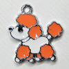 Zinc Alloy Enamel Pendant, Dog 19x18mm Hole:1mm, Sold by Group