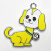 Zinc Alloy Enamel Pendant, Dog 27x24mm Hole:2mm, Sold by Group