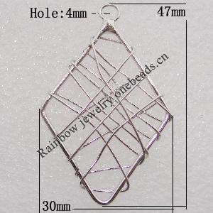 Iron Thread Component Handmade Lead-free, 47x30mm Hole:4mm Sold by Bag