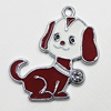 Zinc Alloy Enamel Pendant, Dog 27x24mm Hole:2mm, Sold by Group