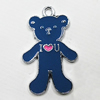 Zinc Alloy Enamel Pendant, Bear 27x17mm Hole:1.5mm, Sold by Group