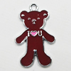 Zinc Alloy Enamel Pendant, Bear 27x17mm Hole:1.5mm, Sold by Group