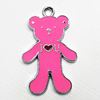 Zinc Alloy Enamel Pendant, Bear 27x17mm Hole:1.5mm, Sold by Group