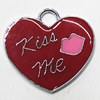 Zinc Alloy Enamel Pendant, Heart 21x20mm Hole:3mm, Sold by Group