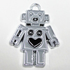 Zinc Alloy Enamel Pendant, Robots 29x22mm Hole:3mm, Sold by Group