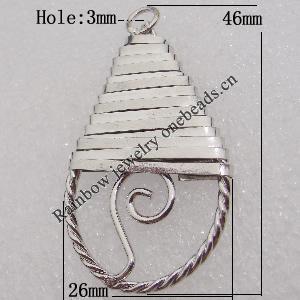 Iron Thread Component Handmade Lead-free, 44x26mm Hole:4mm Sold by Bag