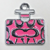 Zinc Alloy Enamel Pendant, Bag 22x20mm Hole:2.5mm, Sold by Group