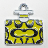 Zinc Alloy Enamel Pendant, Bag 22x20mm Hole:2.6mm, Sold by Group