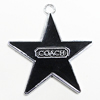 Zinc Alloy Enamel Pendant, Star 36x33mm Hole:2.5mm, Sold by Group