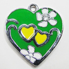 Zinc Alloy Enamel Pendant, Heart 19x20mm Hole:1.5mm, Sold by Group