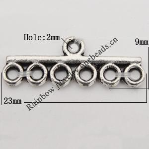 Connector Zinc Alloy Jewelry Findings Lead-free , 23x9mm Hole:2mm Sold by Bag