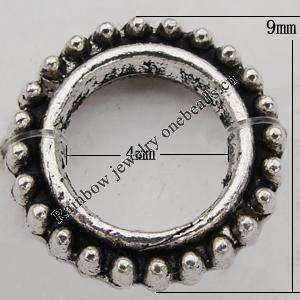 European Style Beads Zinc Alloy Jewelry Findings Lead-free , 9x4mm, Sold by Bag