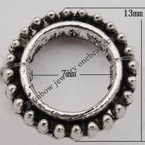 European Style Beads Zinc Alloy Jewelry Findings Lead-free , 13x7mm, Sold by Bag